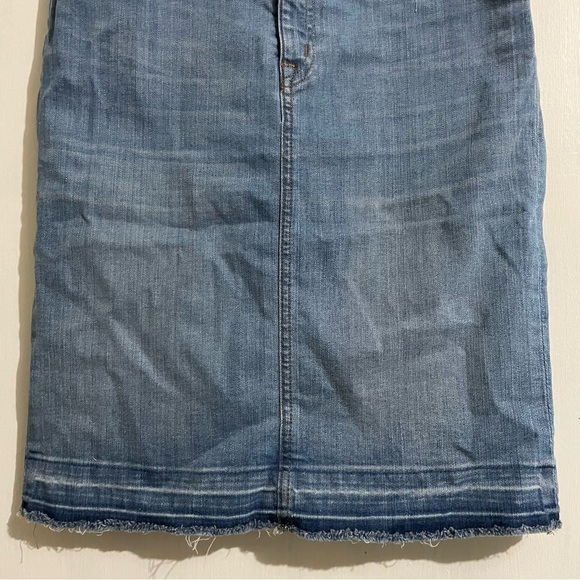J. Crew Frayed Raw Hem Denim Pencil Skirt size 26 - Picture 3 of 10